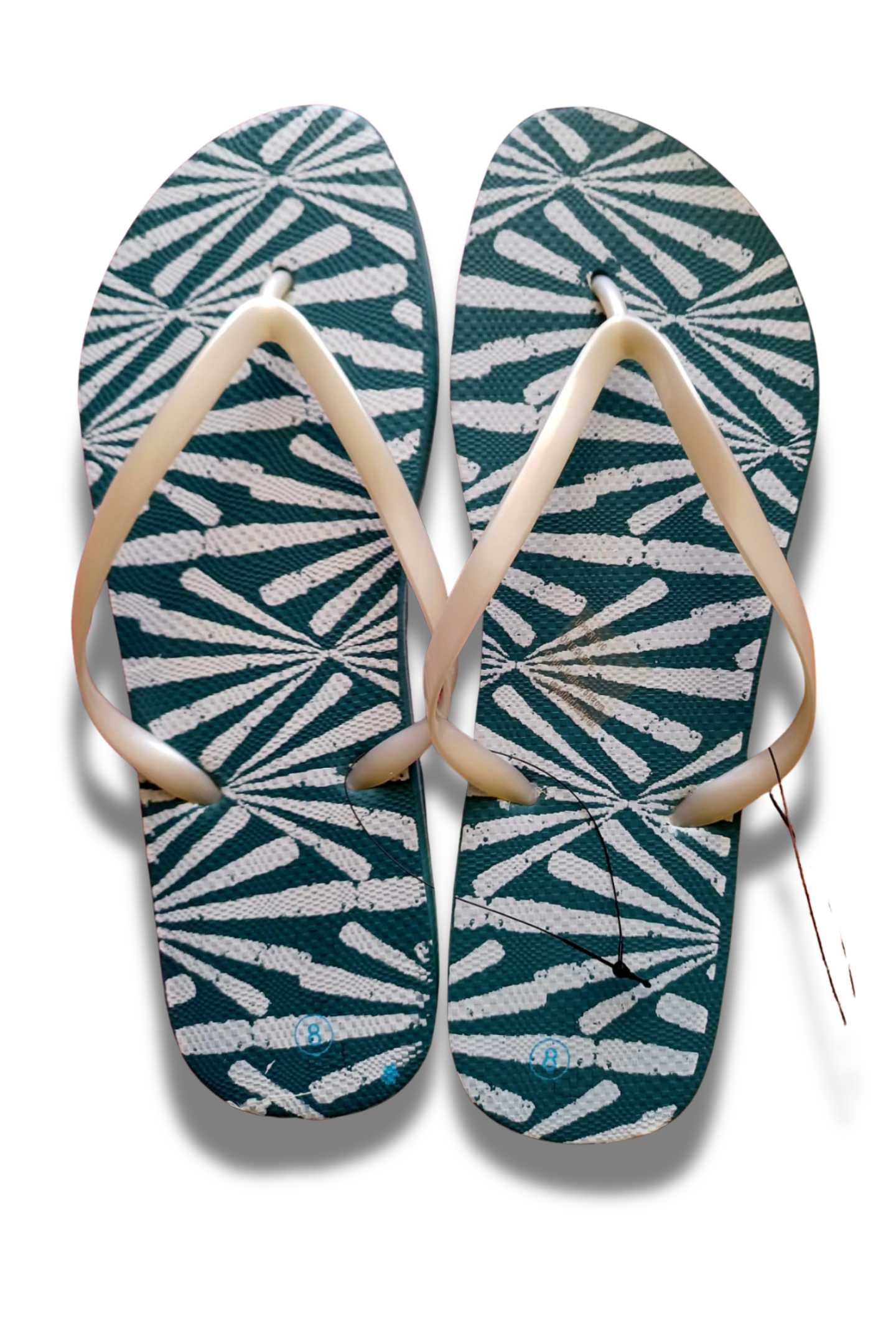Gymrat Women's Quick-Dry Blue Zebra Beach Flip Flops - Non-Slip (Zebra Print)