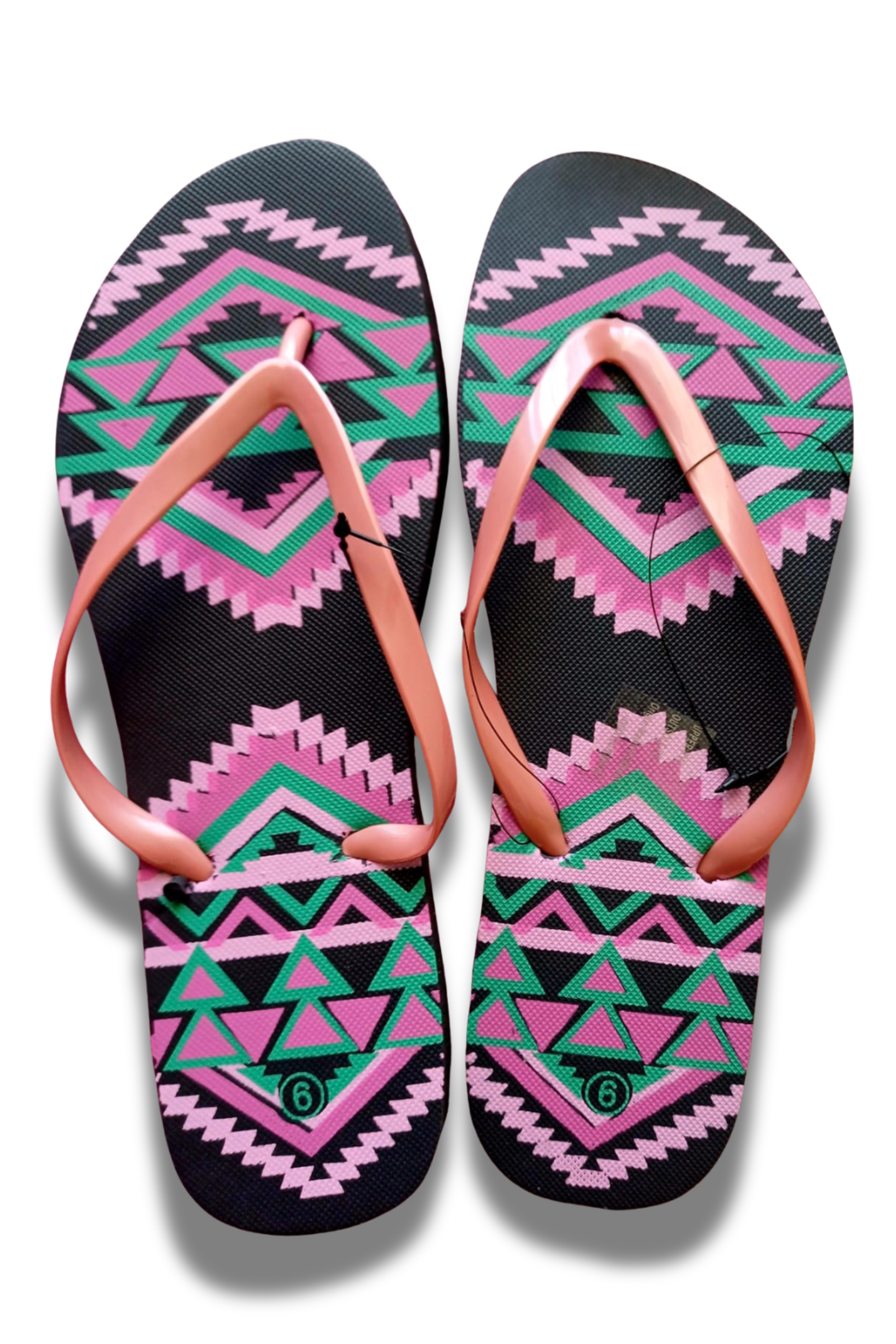Gymrat Women's Quick-Dry Geometric Beach Flip Flops - Non-Slip (Smooth)