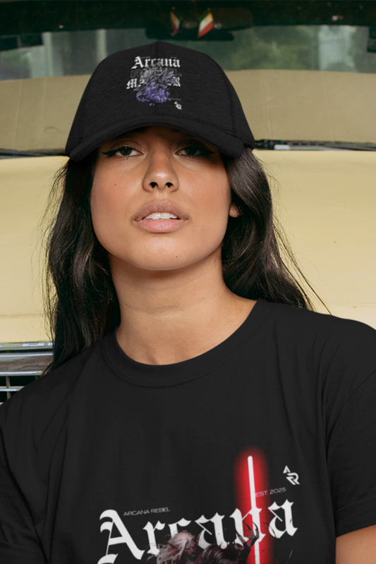 Arcana Rebel Black Trucker Wolf Cap