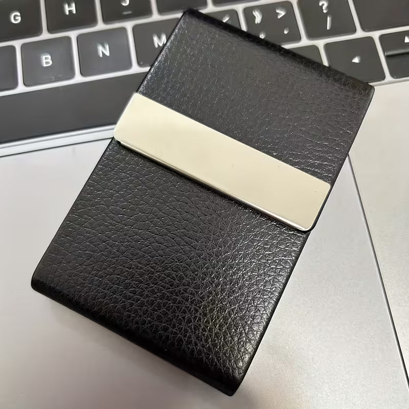 1pc PU Leather Business Card Case, Name Card Holder, ID Name Card Case
