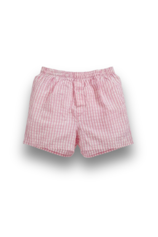 Men's Pink & White Striped Boxer Shorts