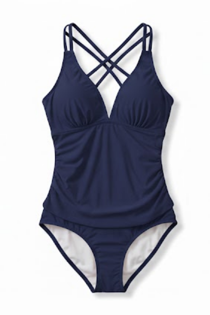 Criss-Cross Back Adjustable Strap One-Piece Women's Swimsuit