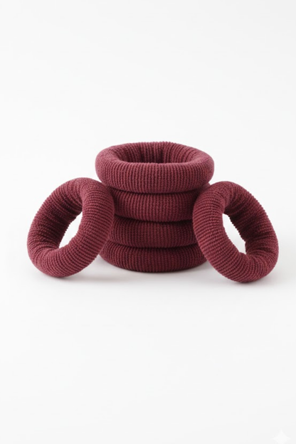 Premium Ribbed Towelling Hair Elastics - Assorted Colours