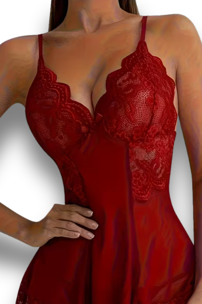 Women's Sexy Deep Lace Nightgown