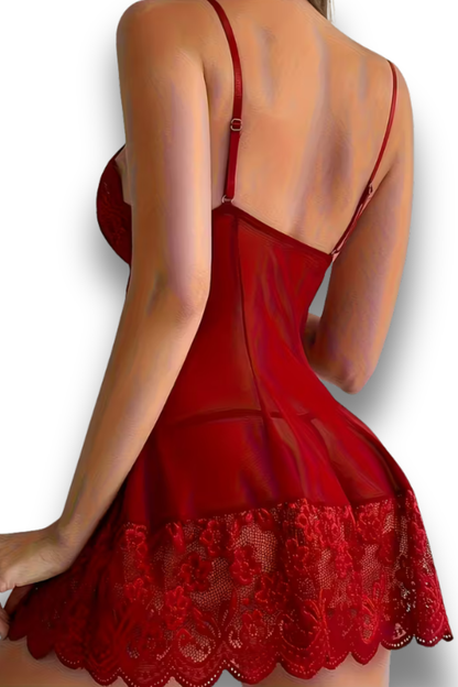 Women's Sexy Deep Lace Nightgown