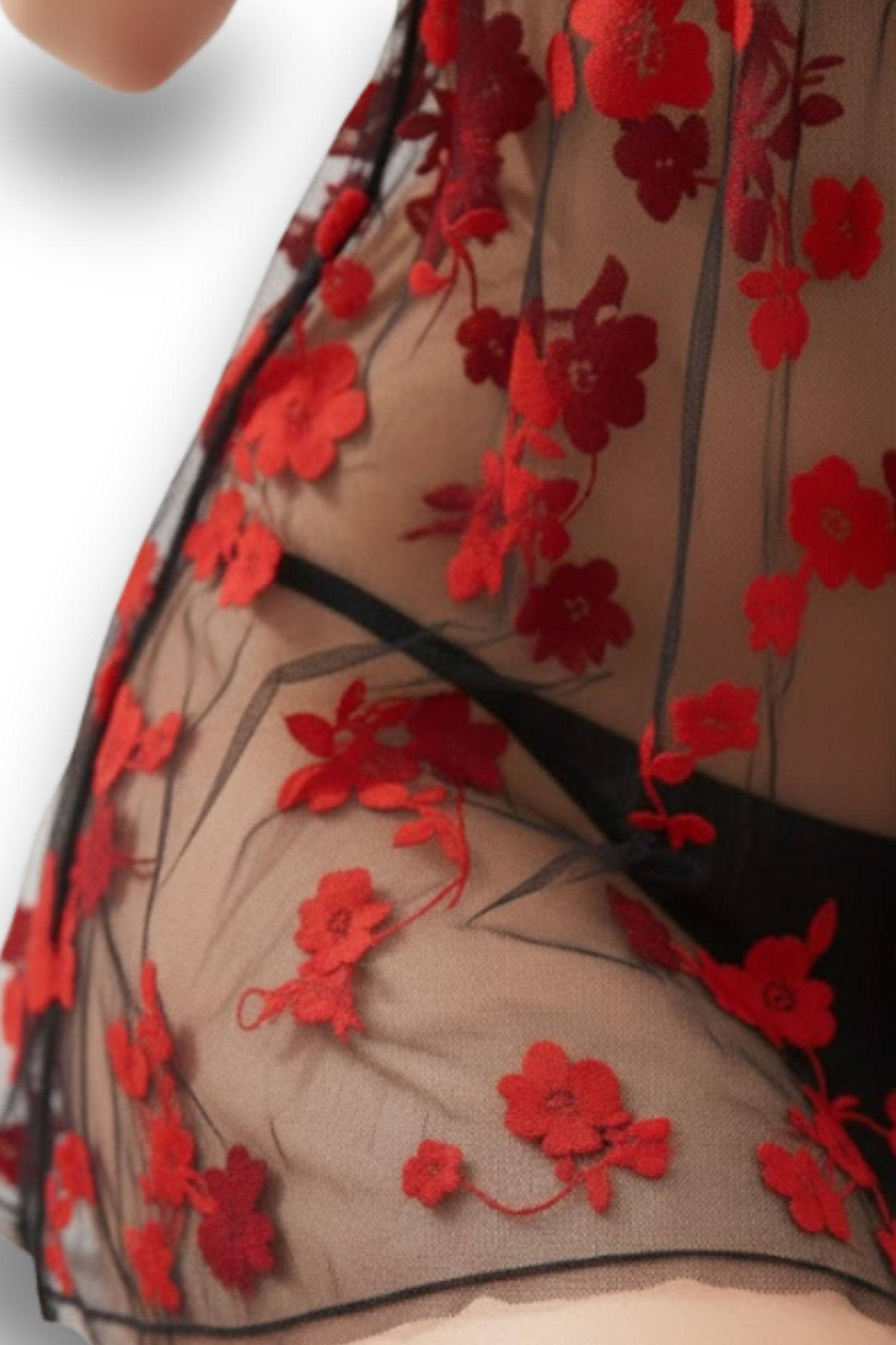 Sexy Floral 2pcs Women's Mesh Lace Nightgown Set