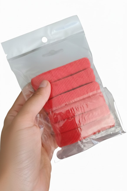 Premium Ribbed Towelling Hair Elastics - Assorted Colours