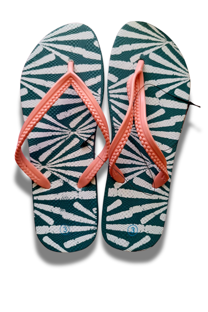 Gymrat Women's Quick-Dry Blue Zebra Beach Flip Flops - Non-Slip (Zebra Print)