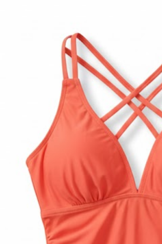 Criss-Cross Back Adjustable Strap One-Piece Women's Swimsuit