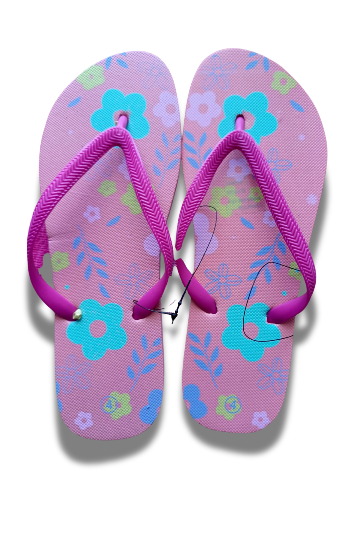 Gymrat Women's Quick-Dry Floral Beach Flip Flops - Non-Slip (Baby Pink Floral)