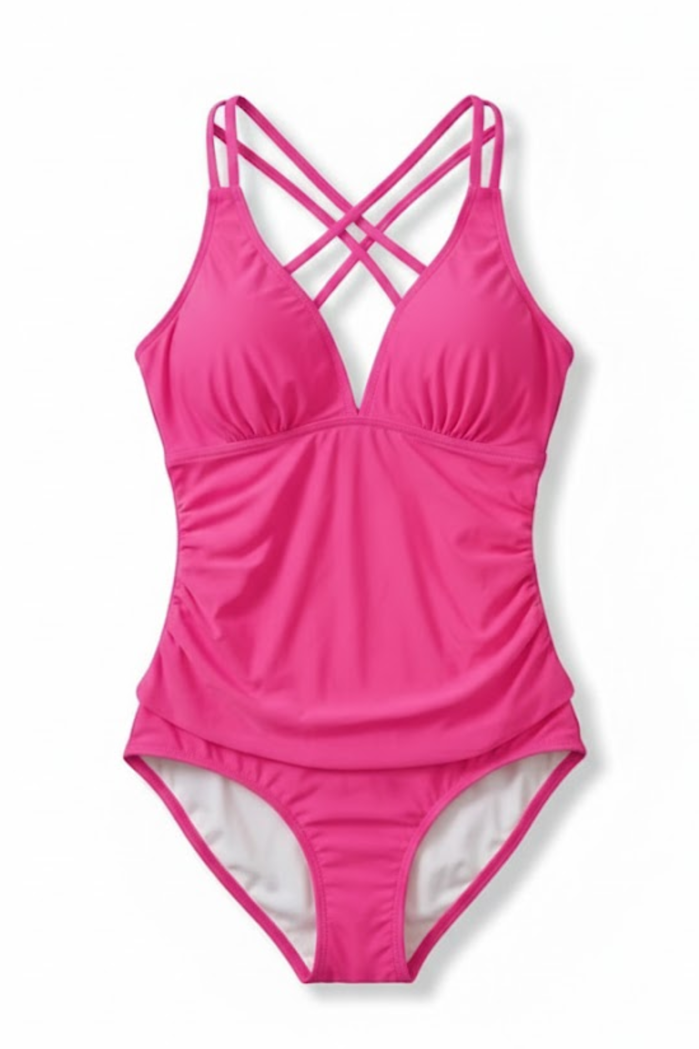 Criss-Cross Back Adjustable Strap One-Piece Women's Swimsuit