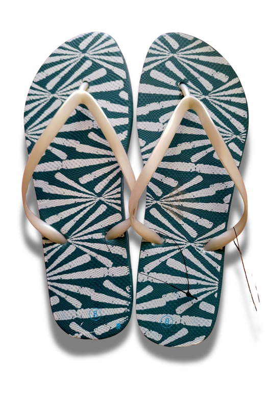 Gymrat Women's Quick-Dry Blue Zebra Beach Flip Flops - Non-Slip (Zebra Print)