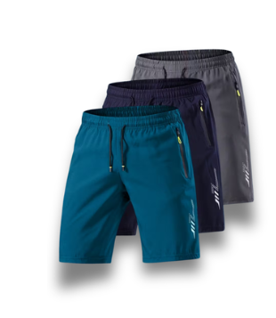 Men's Breathable Tech-Fibre Sports Shorts - 3 Pack